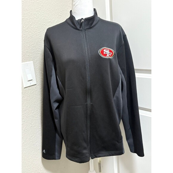 Men's Antigua Black San Francisco 49ers Passage Full-Zip Jacket size L - Picture 1 of 11